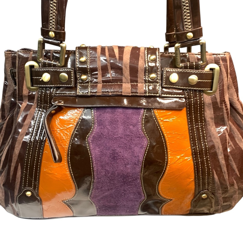 Sharif Patchwork Multicolor Leather Shoulder Bag - image 4